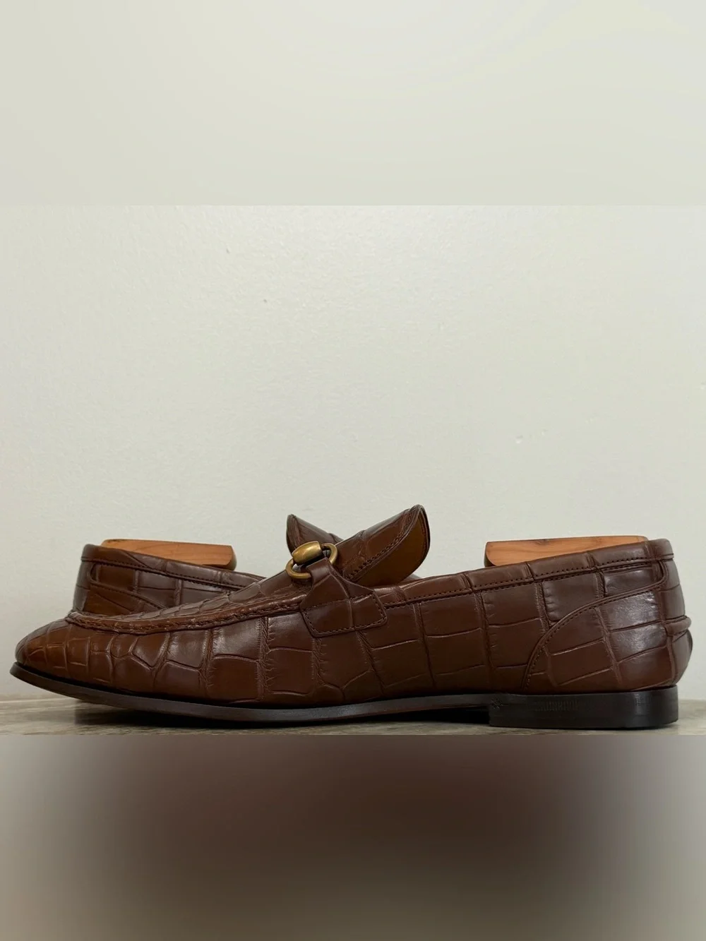 GUCCI JORDAAN CROCODILE LOAFERS BROWN HORSEBIT 1953 9 /  9.5 US  $4500 ALLIGATOR